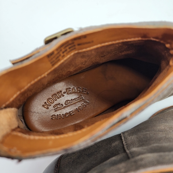 Kork Ease Maddelena Gray Suede Distressed Vintage Ankle Boots Size 8 - Picture 10 of 11